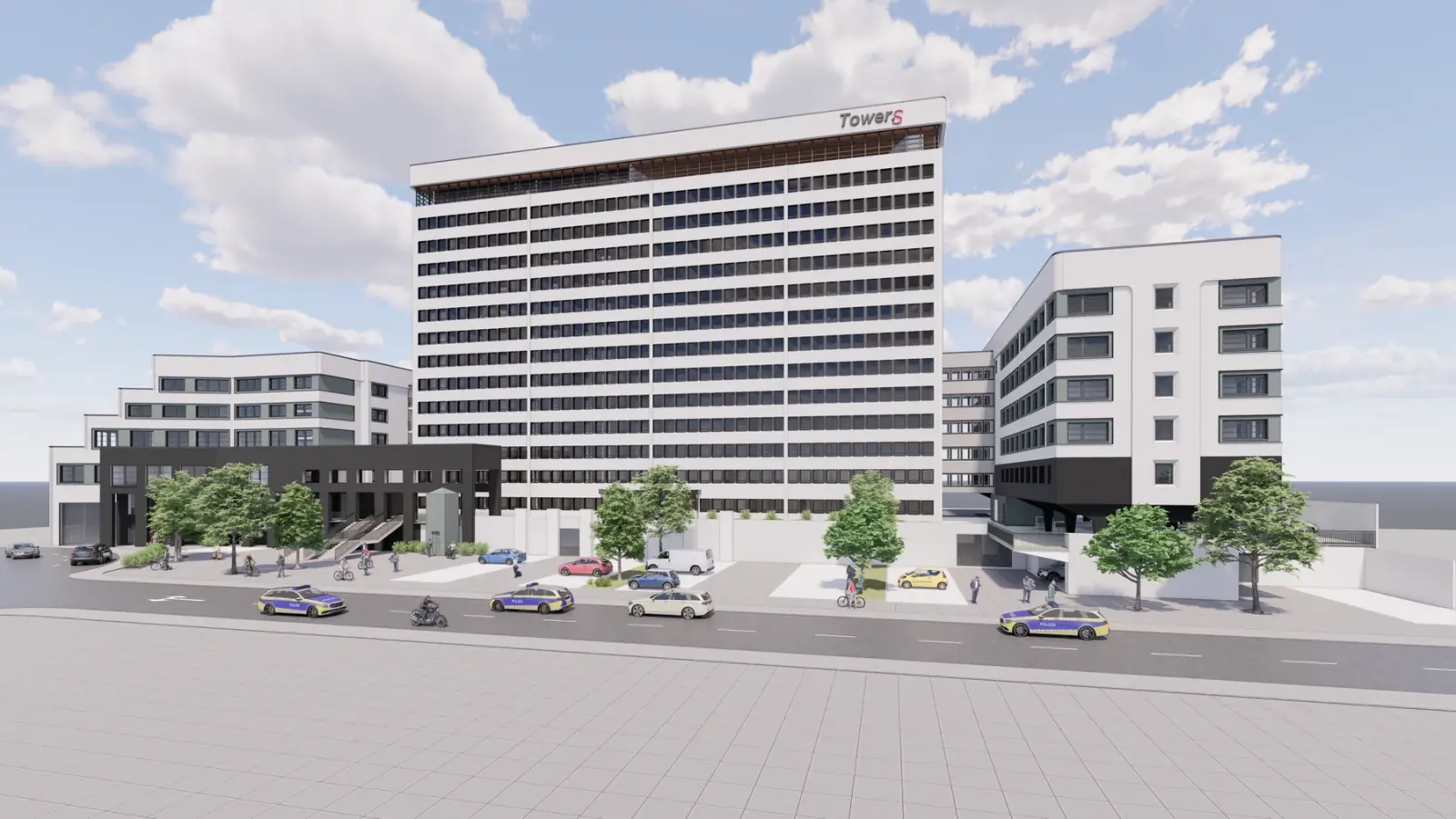 Architekturvisualisierung der Gesamtplanung Tower.S in Kassel